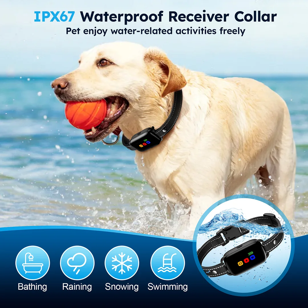 BEBANG Dog Training Collar, 2 Dog Shock Collar with 3 Training Modes, Rechargeable Waterproof Electric Dog Collar for Small to large Dogs, Security Lock