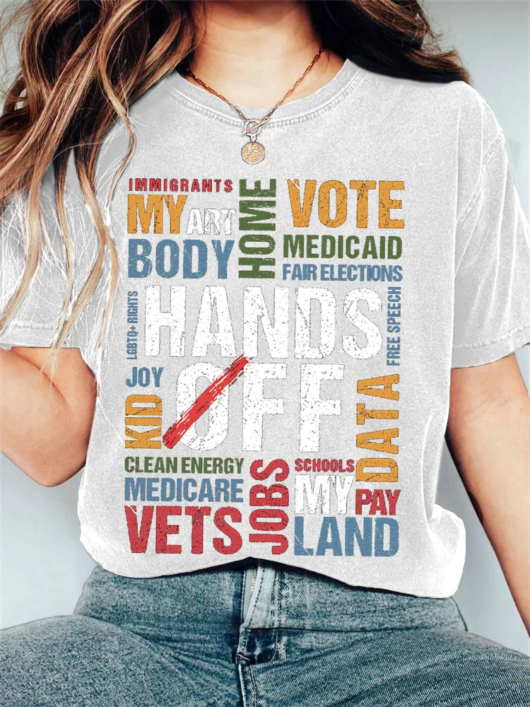VChics Women's Hands Off Print T-shirt