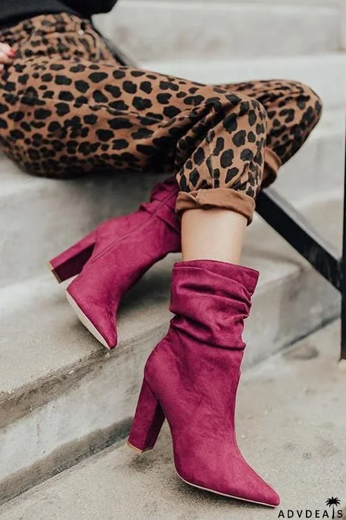 Pointed Toe High Heel Boots