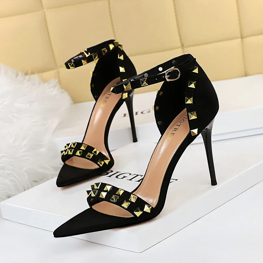 Qengg Shoes Super High Heels Suede Women Heels Open Toe Woman Pumps Sexy Party Shoes Stiletto Heels Summer Women Sandals 2022