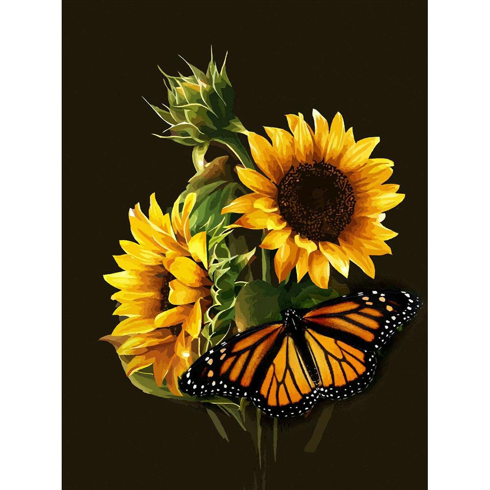 

30*40CM Round Drill Diamond Painting-Flowers, 501 Original
