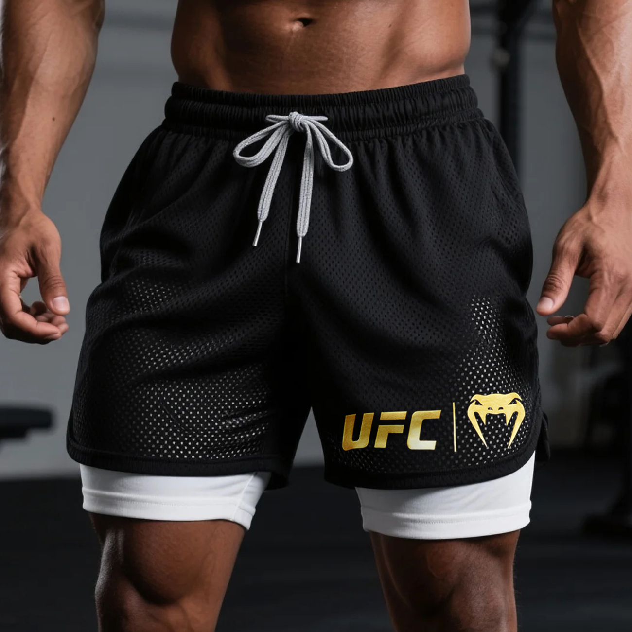  Men's Athletic Shorts with Bold Logo Design for Fitness Enthusiasts