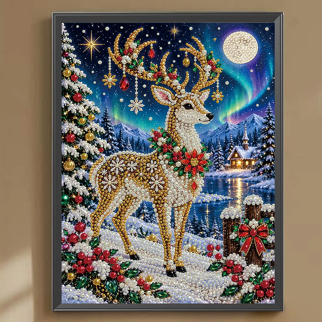 Pearl Painting Kit for Adults Christmas Deer Wall Art 11.81x15.75in