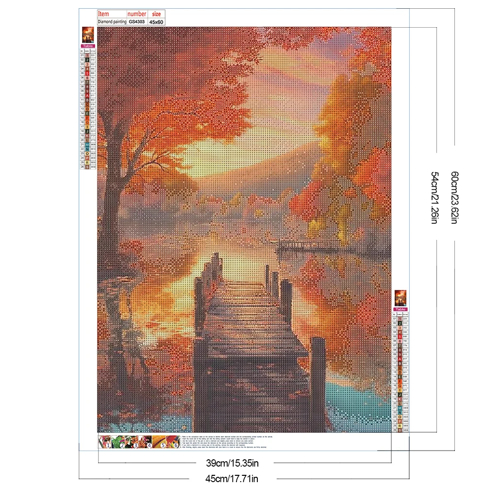 Diamond Painting - Full Square Drill - Autumn Lake(Canvas|45*60cm)