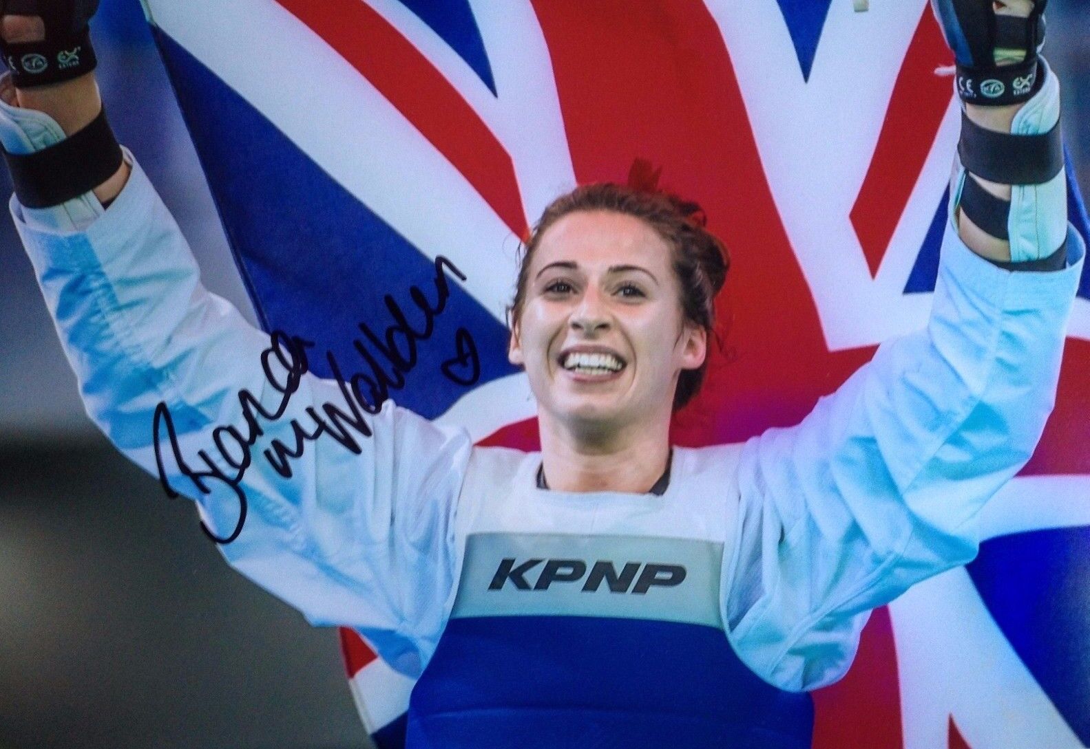 BIANCA WALKDEN - TAEKWONDO WORLD CHAMPION - SUPERB SIGNED CHAMPIONSHIP Photo Poster painting