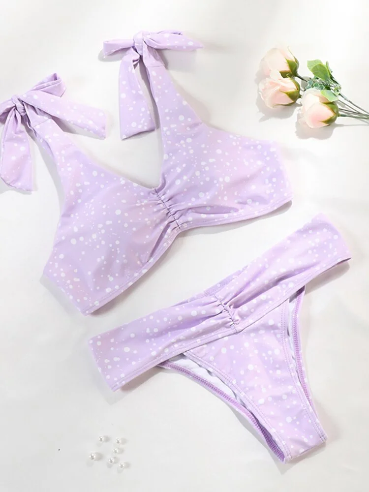 Swimwear Women Sexy Bandeau Swimsuit Separate Bikini Set 2021 Shiny Beachwear Green Color  Micro Thong Bikinis Brazilian Biquini