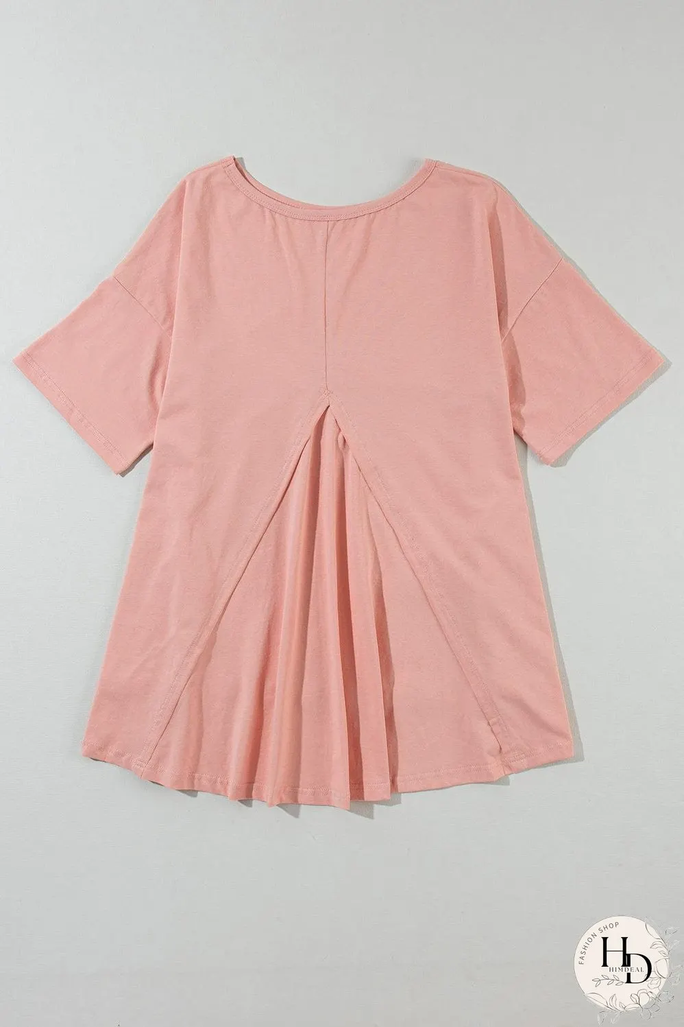 Apricot Pink Star Patch Graphic Tee with Studded Detail