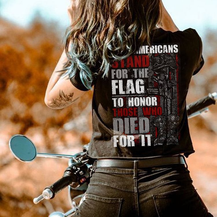 "Stand For The Outdoor" Independence Day Liberalism Creative Print Women's T-Shirt