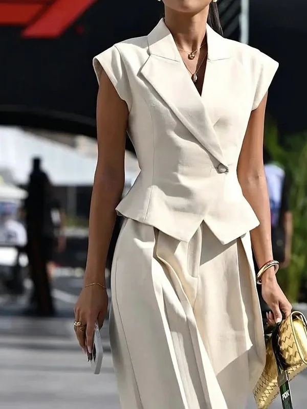 Sdrawing Sdrawing Suit 2025 Autumn And Winter 2025 New French Temperament Elegant Sleeveless Waist Thin Design Suit Suit Suit Suit