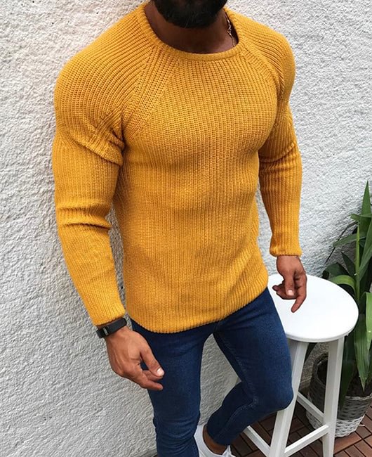 Casual Plain Round Neck Long Sleeve Knit Pullover