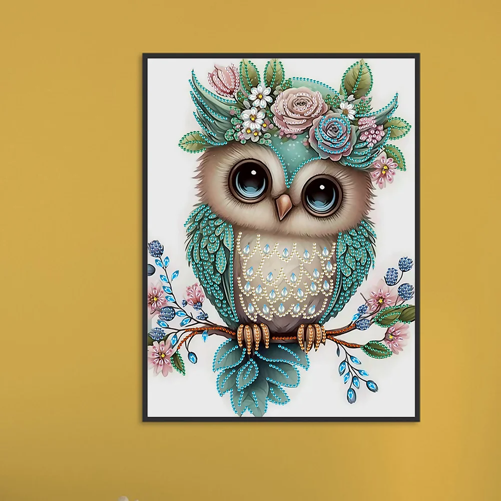 Diamond Painting - Partial Special Shaped Drill - Owl(Canvas|30*40cm)