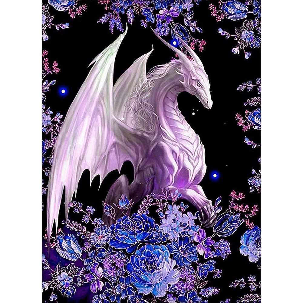 Dragon In Flowers (40*56CM) 11CT Counted Cross Stitch gbfke