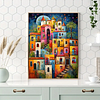 Diamond Painting-DIY Full Round Drill Abstract Street House