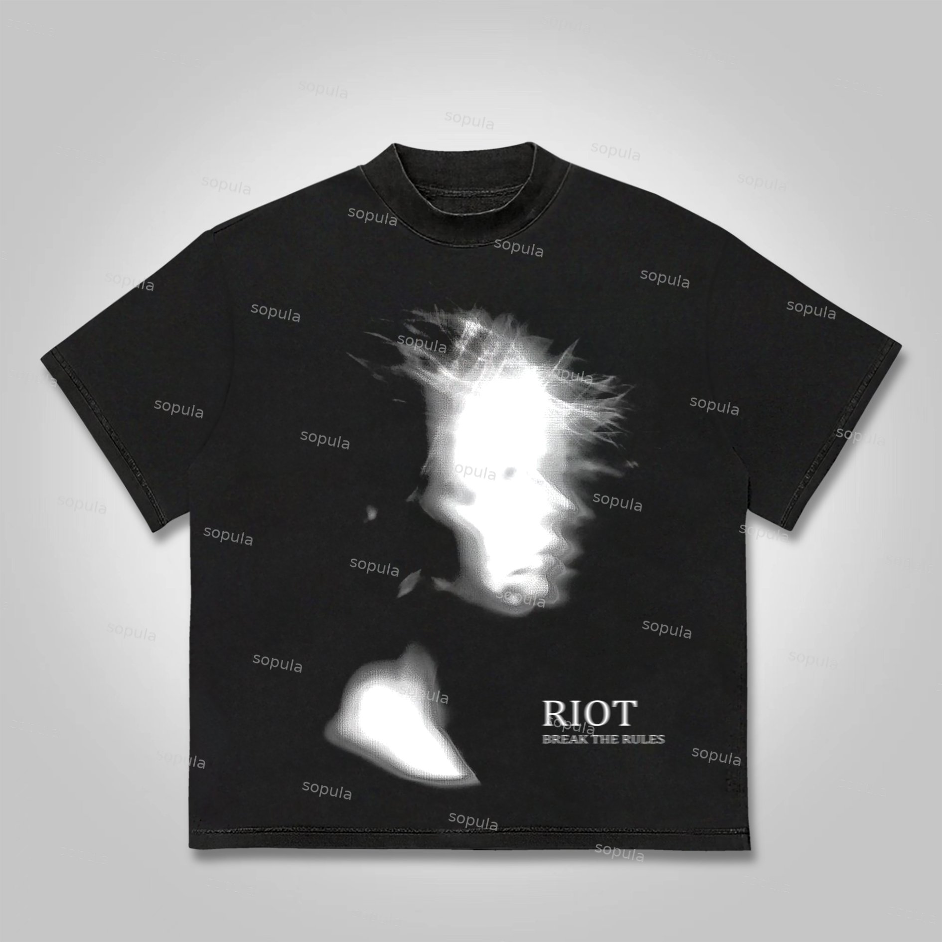 Sopula Riot Portrait Graphic Print Cotton T-shirt