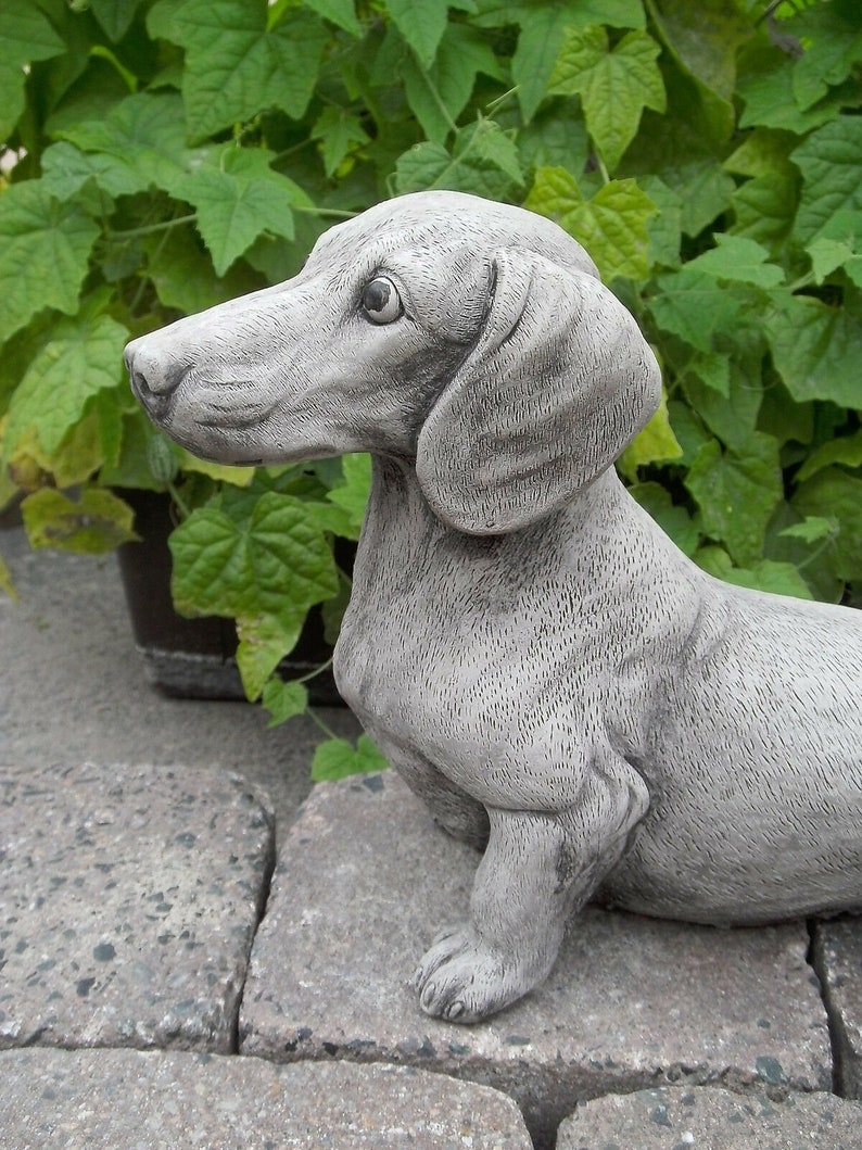 Dachshund Statue Toy Dog Concrete Figure Cement Garden image 6