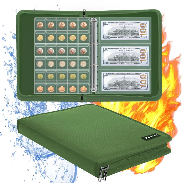 300 Pockets Fireproof Coins Collecting Album, Coin Collection Book Holder for Collectors