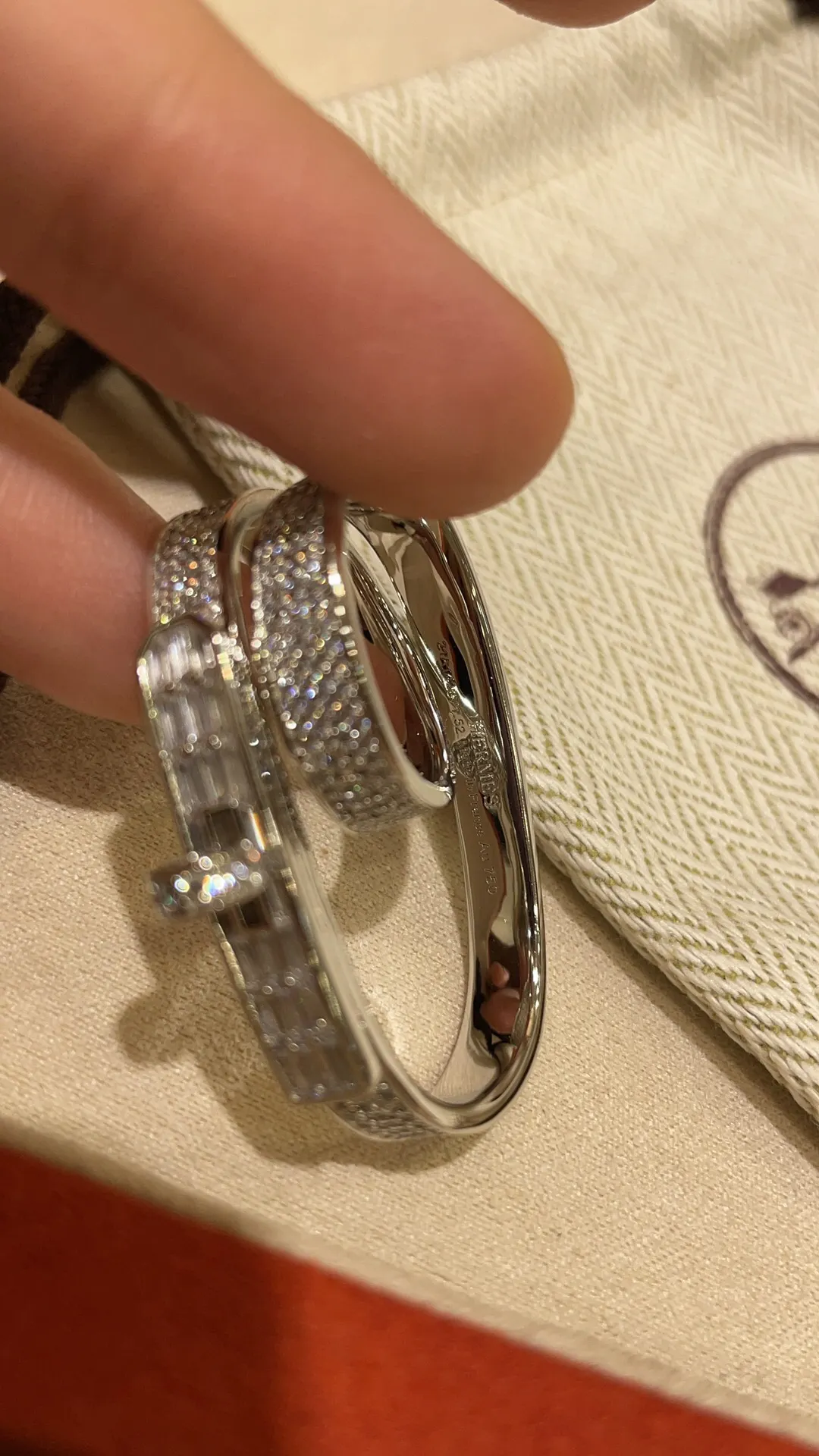 kellymorphose rhinestone double ring in white and gold