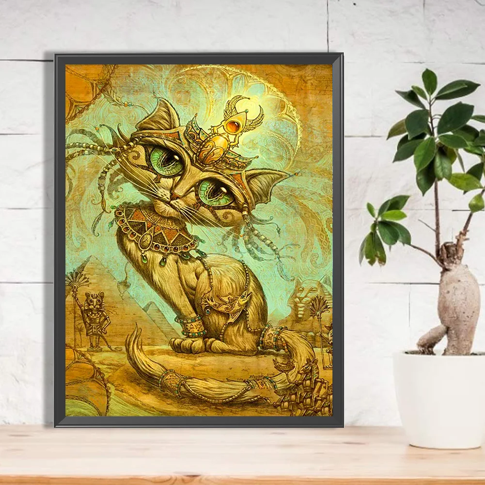 Diamond Painting - Full Round Drill - Egyptian Cat(Canvas|30*40cm)