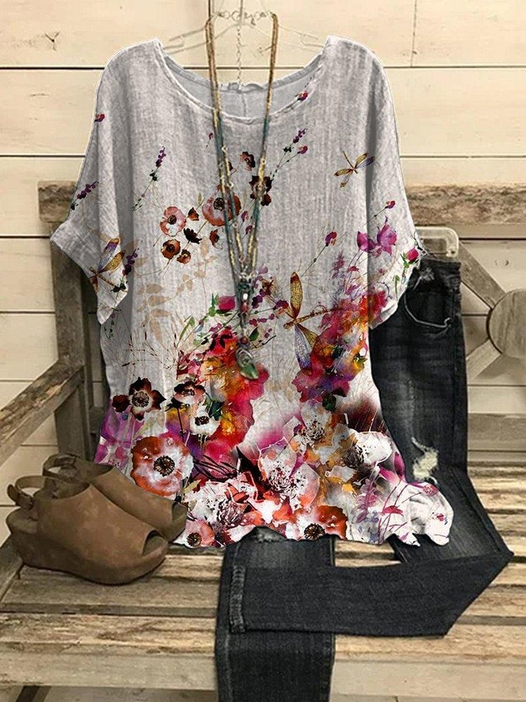 Women's Flower Printed Casual Top