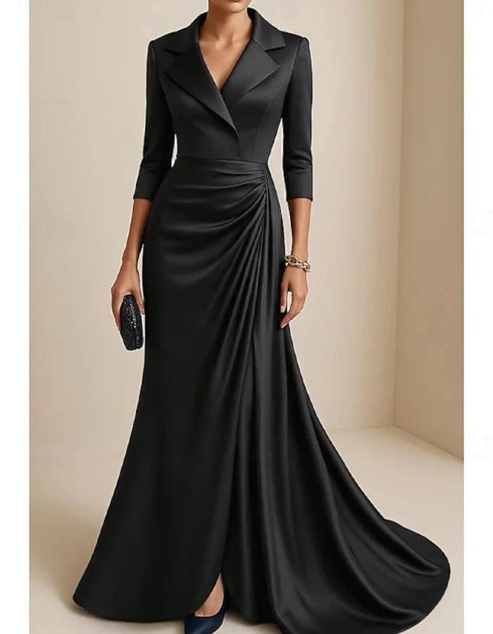 Satin Floor-Length Maxi Dress