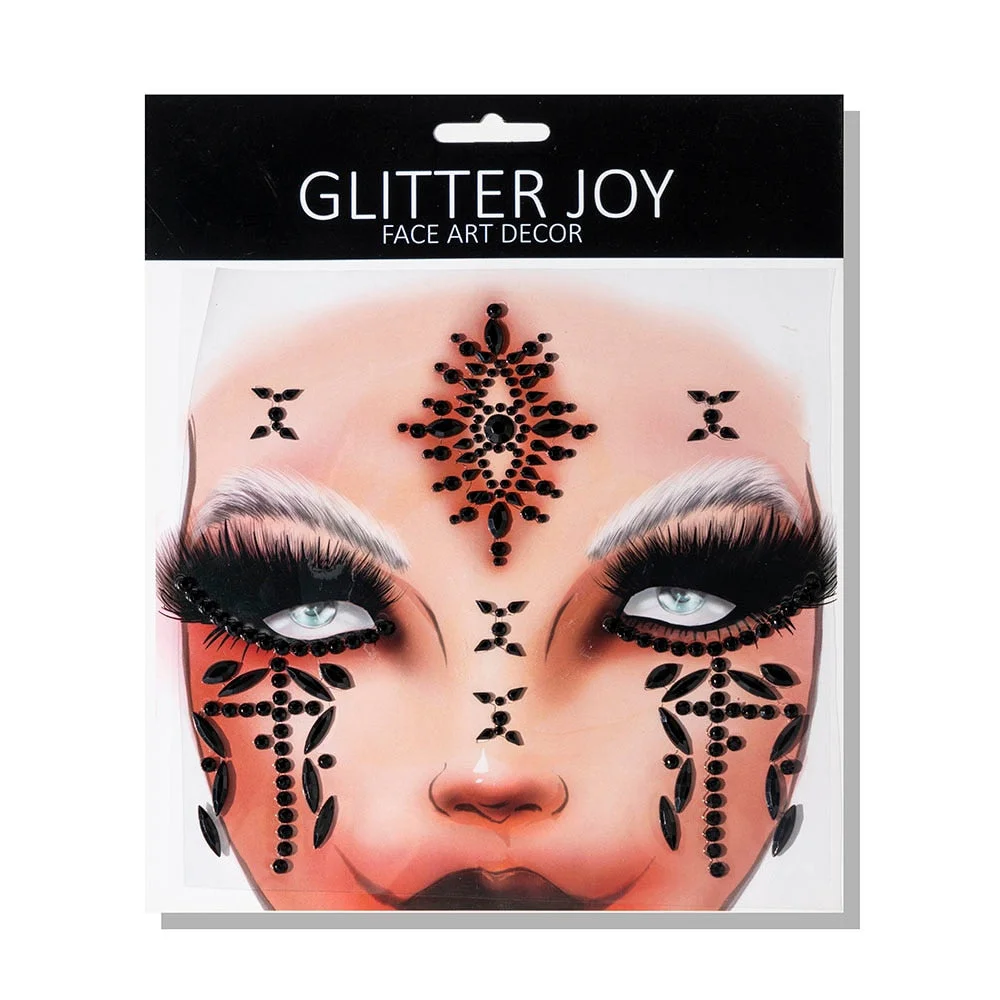 1 Pcs Halloween Body Art Makeup Party Festival Skull Bone Face Jewel Makeup Sticker For Carnival Night Clubbing Holiday Gift