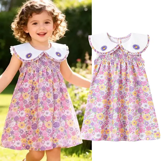 【18M-7Y】Girls' Adorable Floral Fashion Dress