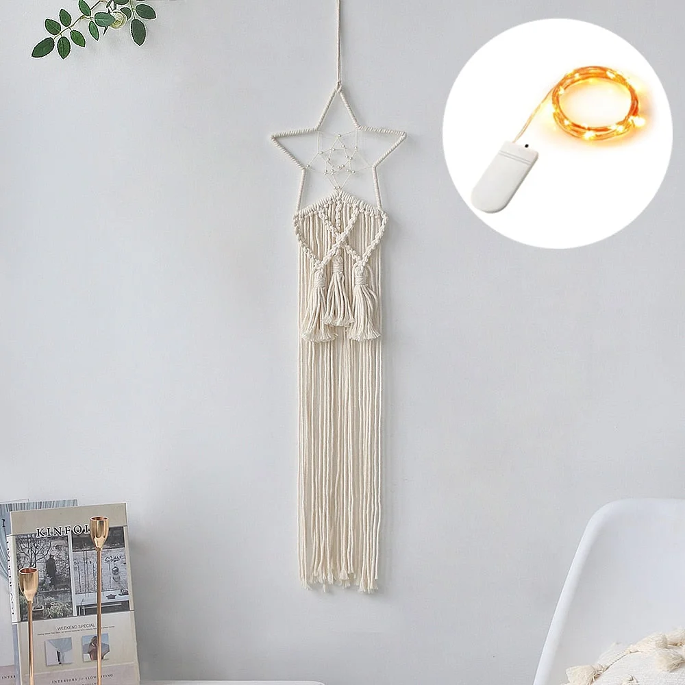 Macrame Dream Catcher Boho Home Decor Moon Ramadan Decoration Macrame Wall Hanging Baby Nordic Room Decoration Kids Nursery