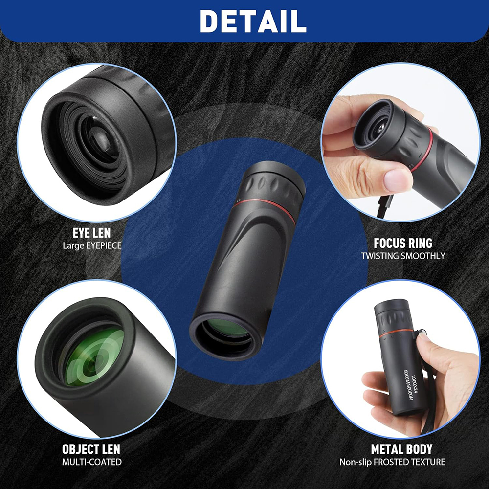 Likron Watches Compact High-Definition Portable Monocular Telescope with Smartphone Adapter - Ideal for Bird Watching