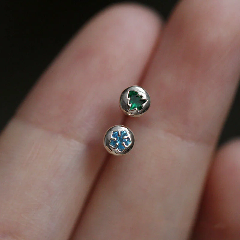   Christmas Series Colored Zircon Snowflake Deer Star Stud Earrings - Neojana