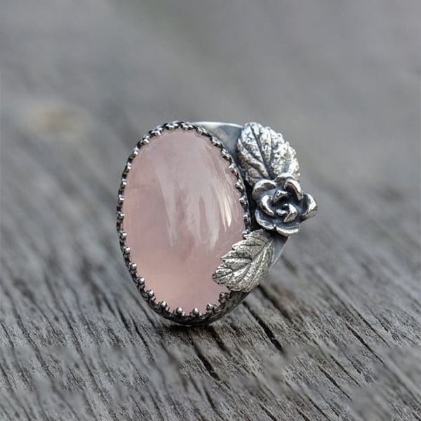 🔥Last Day 75% OFF🎁Retro Rose Pink Crystal Ring