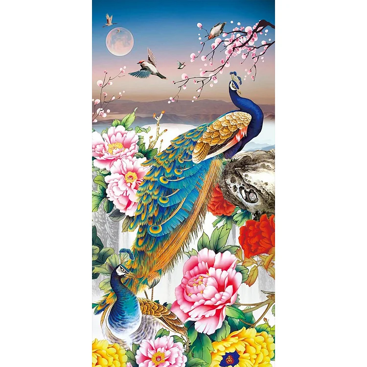Peacock 11CT Stamped Cross Stitch 40*78CM