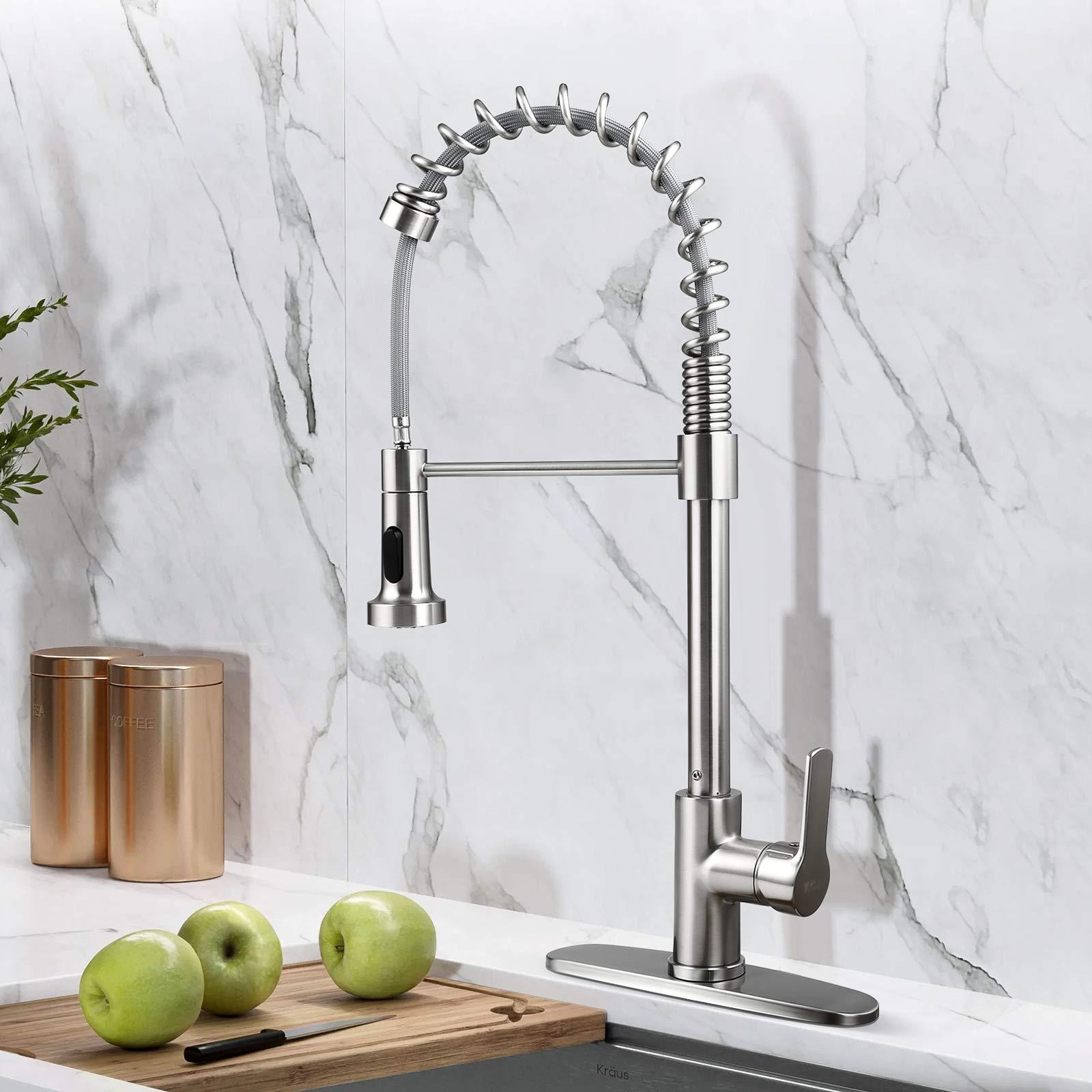 Single Handle High Arc Kitchen Faucet With Pull Down Sprayer   6bc6ad36119fb29ad081fa86dab8bdce 