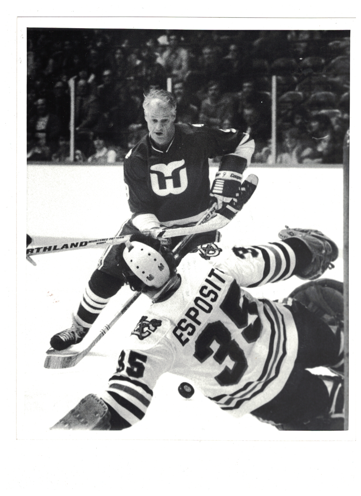 Gordie Howe Hartford Whalers Tony Esposito Blackhawks '79 8x10 UPI Press Photo Poster paintings