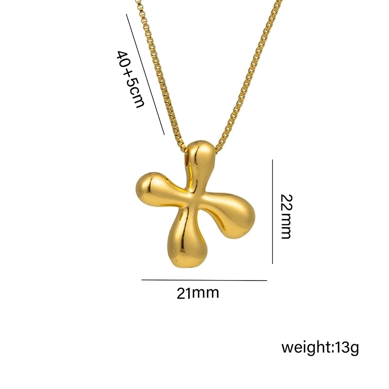Hip-Hop Minimalist Letter Titanium Steel 18K Gold Plated Plating Pendant Necklace