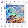 Heart Wave Turtle Family Special Shaped 5D DIY Partial Drill Diamond Painting Kits for Adults Beginners Home Decor Diamonds Dots Gem Art Kits 11.81 X11.81inch