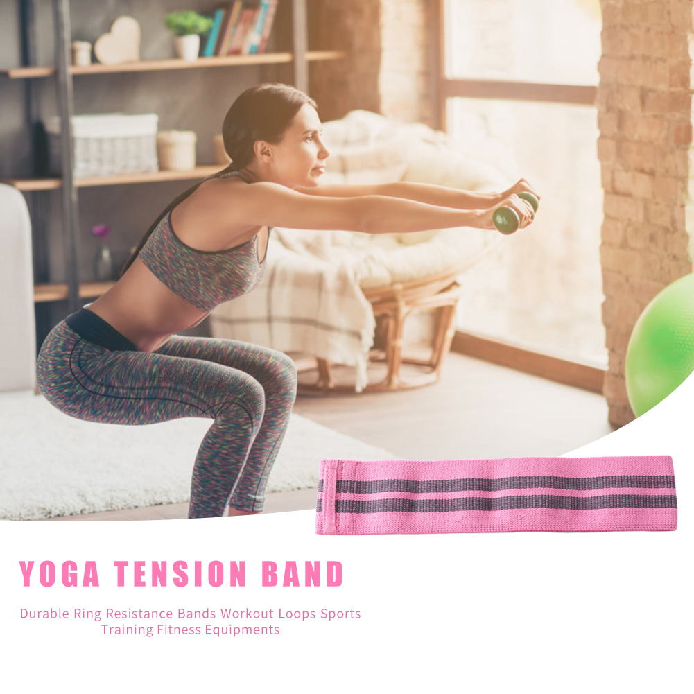 

Squats Pilates Resistance Band Yoga Fitness Hip Lift Circle Belt, Pink, 501 Original