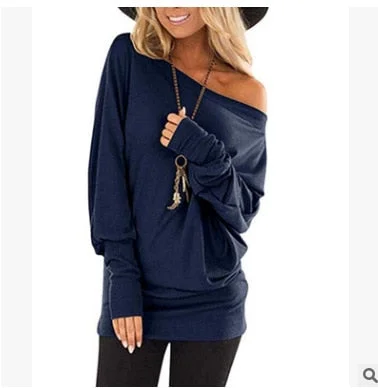 Women's long-sleeved T-shirt autumn new solid color top
