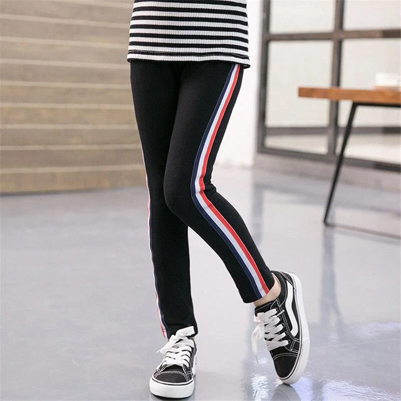 Fashion Kids Girl Pants Girls Leggings Solid Color Pencil Pants Elastic Trousers Winter Warm Sport Leggings New Children Pants