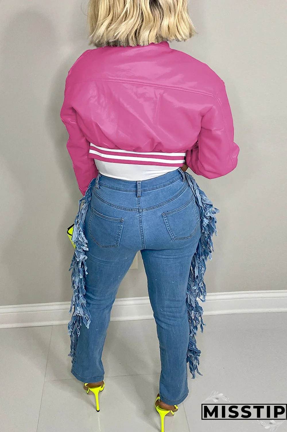 Black Casual Solid Patchwork Buckle Outerwear