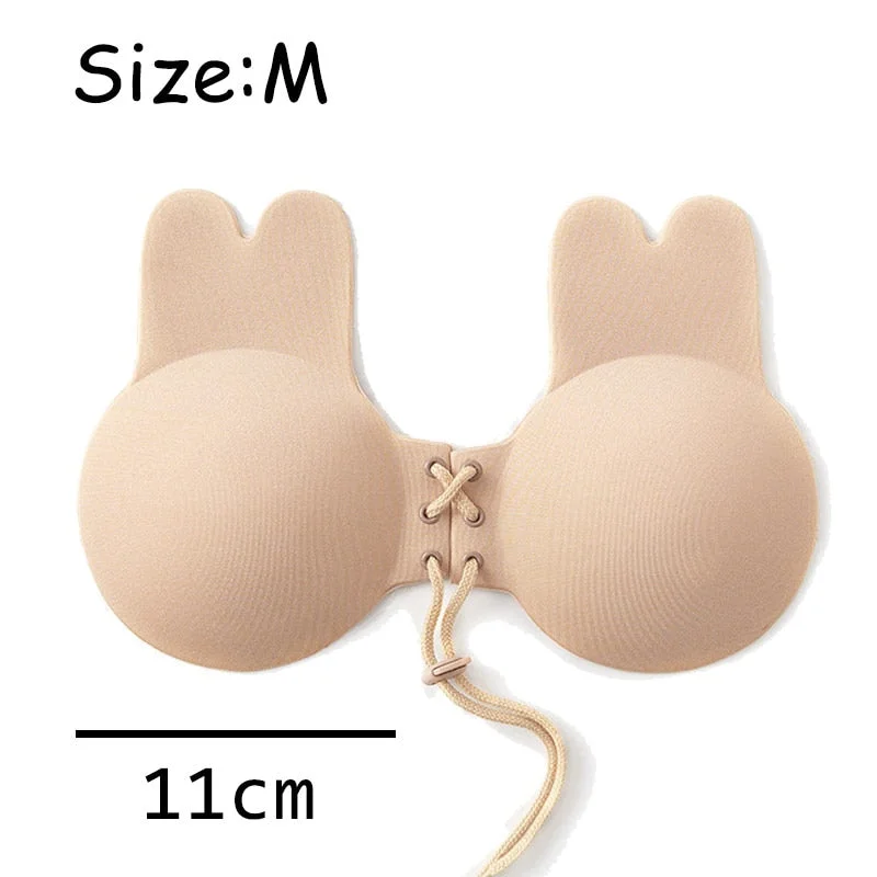 9CM-13CM Plus Size Rabbit Nipple Cover Breast Petals Intimates Accessories Push Up Invisible Bra Reusable Breast Stickers 1Pair