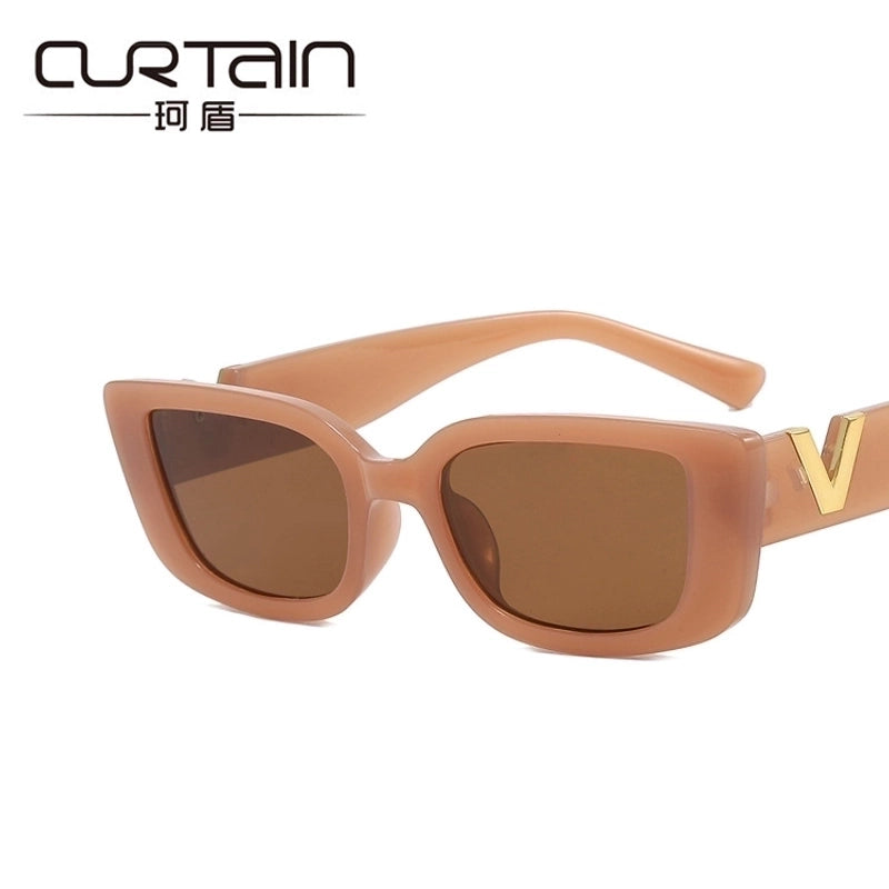Women’s Fashion Solid Color Resin Square Sunglasses