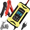 ABS Smart Battery Trickle Charger 12V 6A Automatic Smart Car Battery Charger with LCD Display Temperature Monitoring for Truck Motorcycle Boat SUV ATV and More