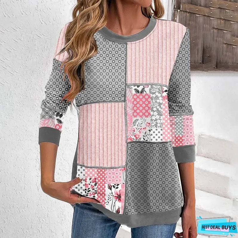 Casual Colour Block Sweatshirt