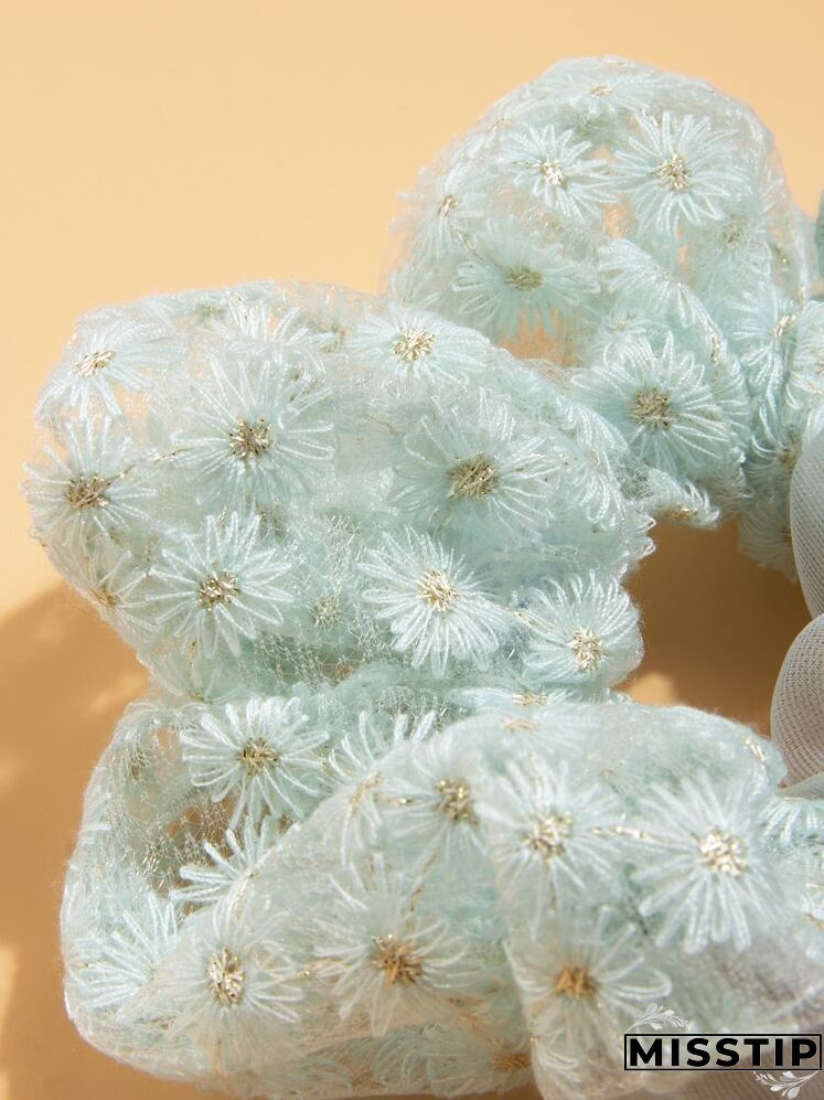 Contrast Mesh Scrunchies