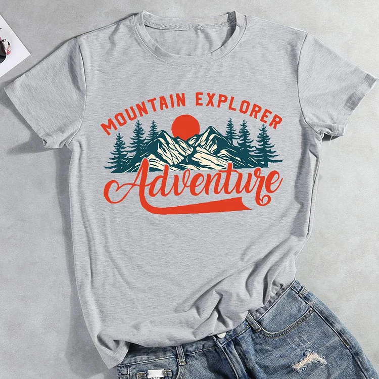 Mountain explorer adventure Round Neck T-shirt-0025872-Annaletters