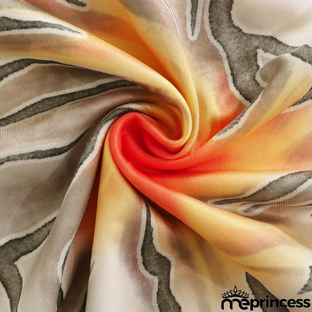 Women's Summer Printed Wrap Crop Top + Skirt Casual Set