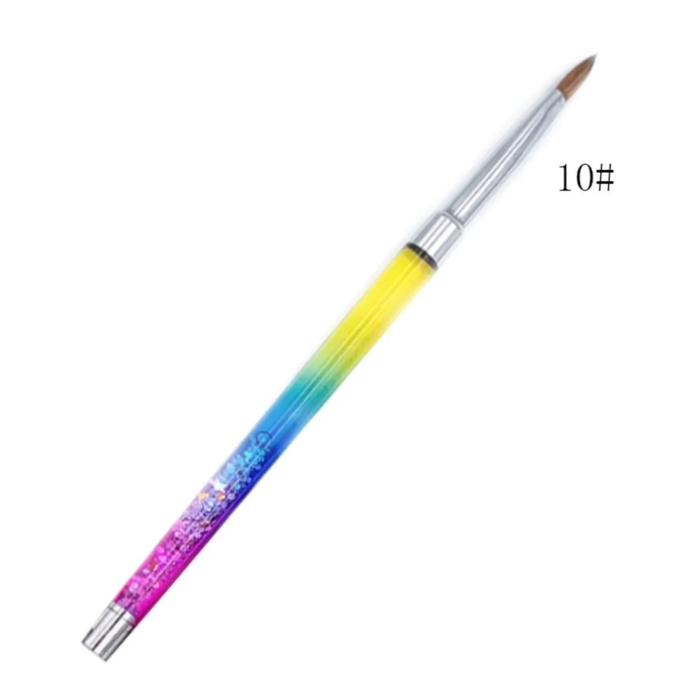 1PC Crystal Acrylic Nail Art Brush No 8/10/12/14 UV Gel Carving Pen Brush Liquid Powder DIY Nail Drawing Liquid Glitter Handle-Nail Inspo