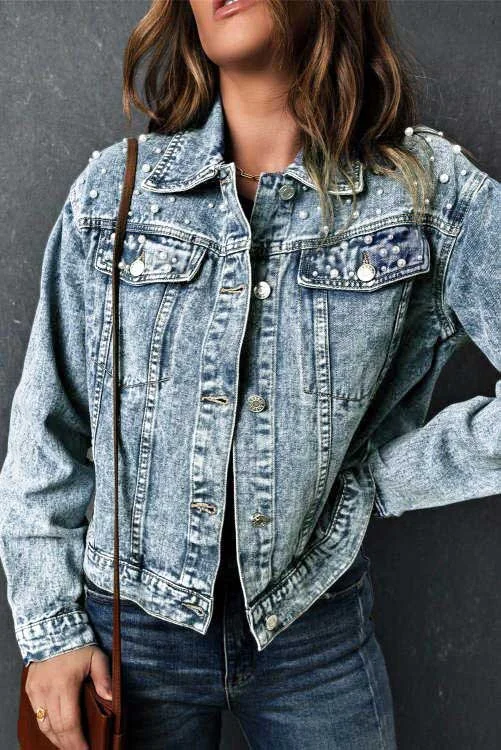 Women's Denim Jacket Loose Casual Denim Jacket Street Style Denim Jacket