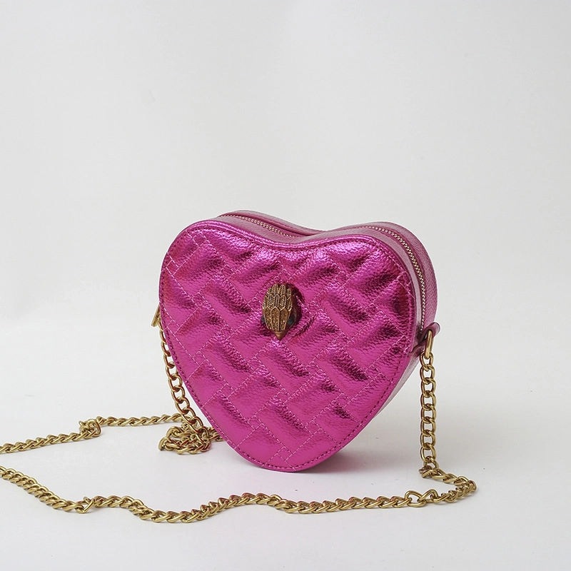 Women’s Small Pu Leather Solid Color Streetwear Heart-shaped Zipper Shoulder Bag Crossbody Bag