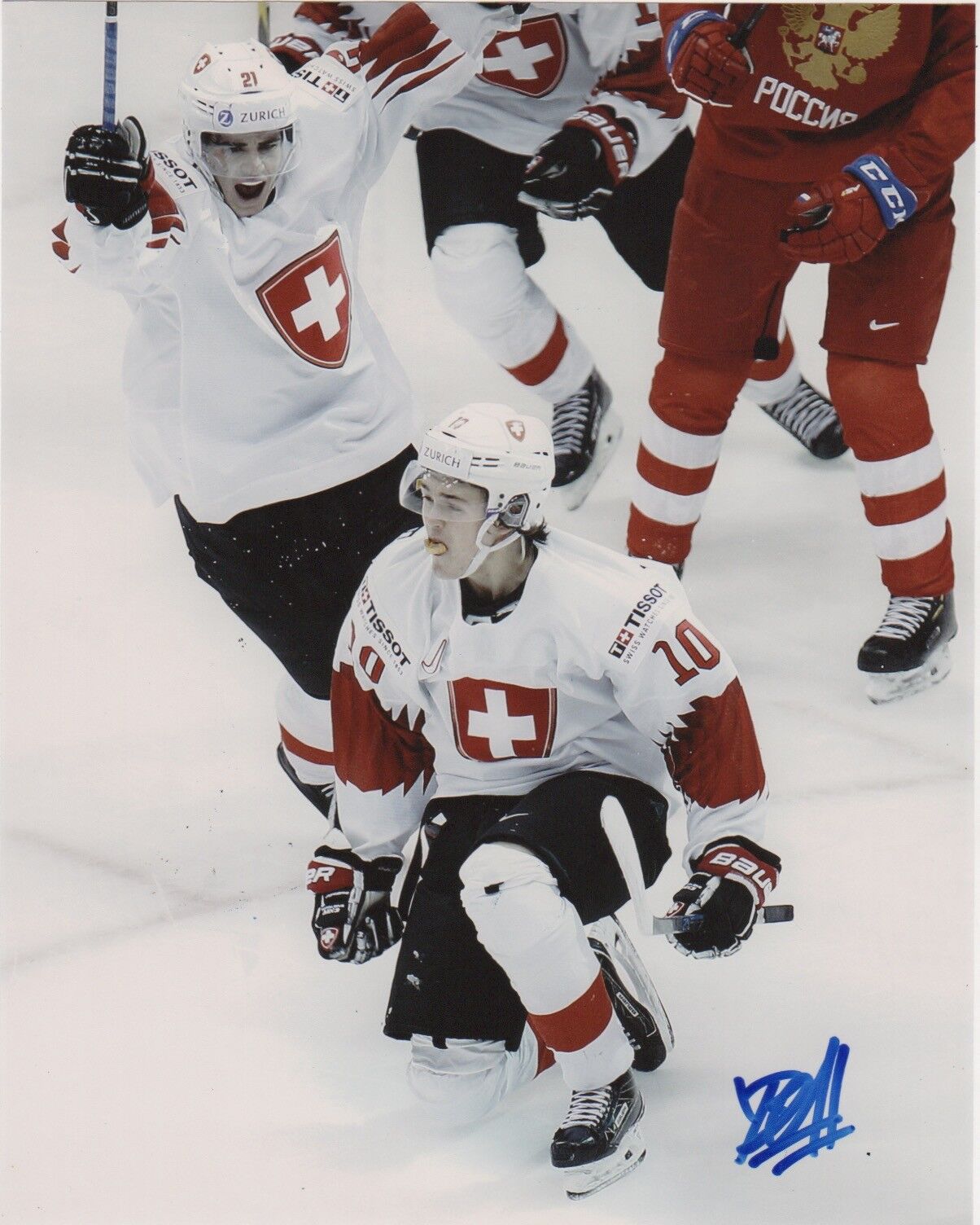 Switzerland Yannick Bruschweiler Signed Autographed 8x10 NHL Photo Poster painting COA #3